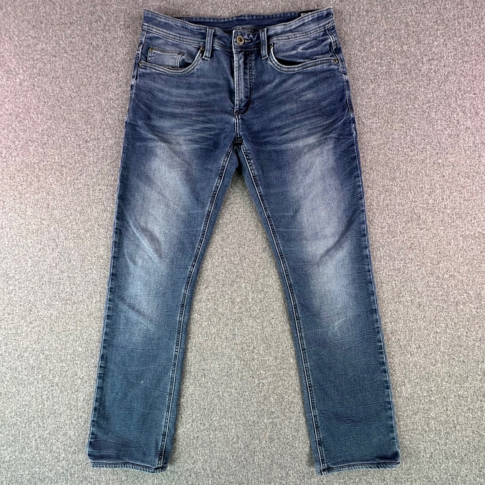 Buffalo Jeans Men 33x34 Evan-x Blue Slim Stretch Medium Wash Denim